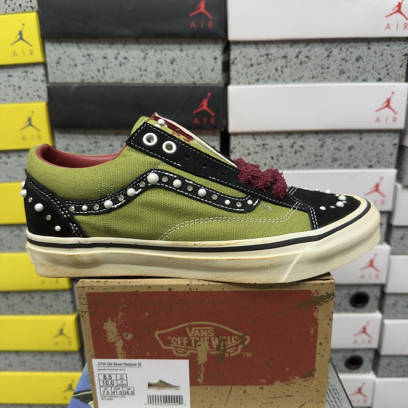 Vans Old Skool Green Black Vintage Pearl