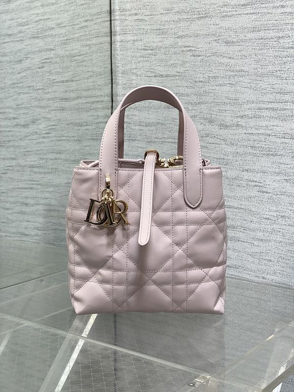 Dior Toujours Vertical Tote Bag Small Sweet Pink Leather