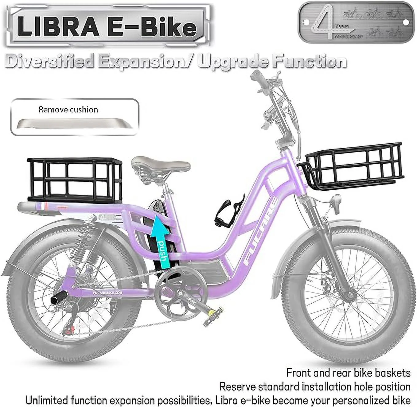 Fucare Libra 20in Fat Tire Electric Bike, 750W, 48V 20Ah
