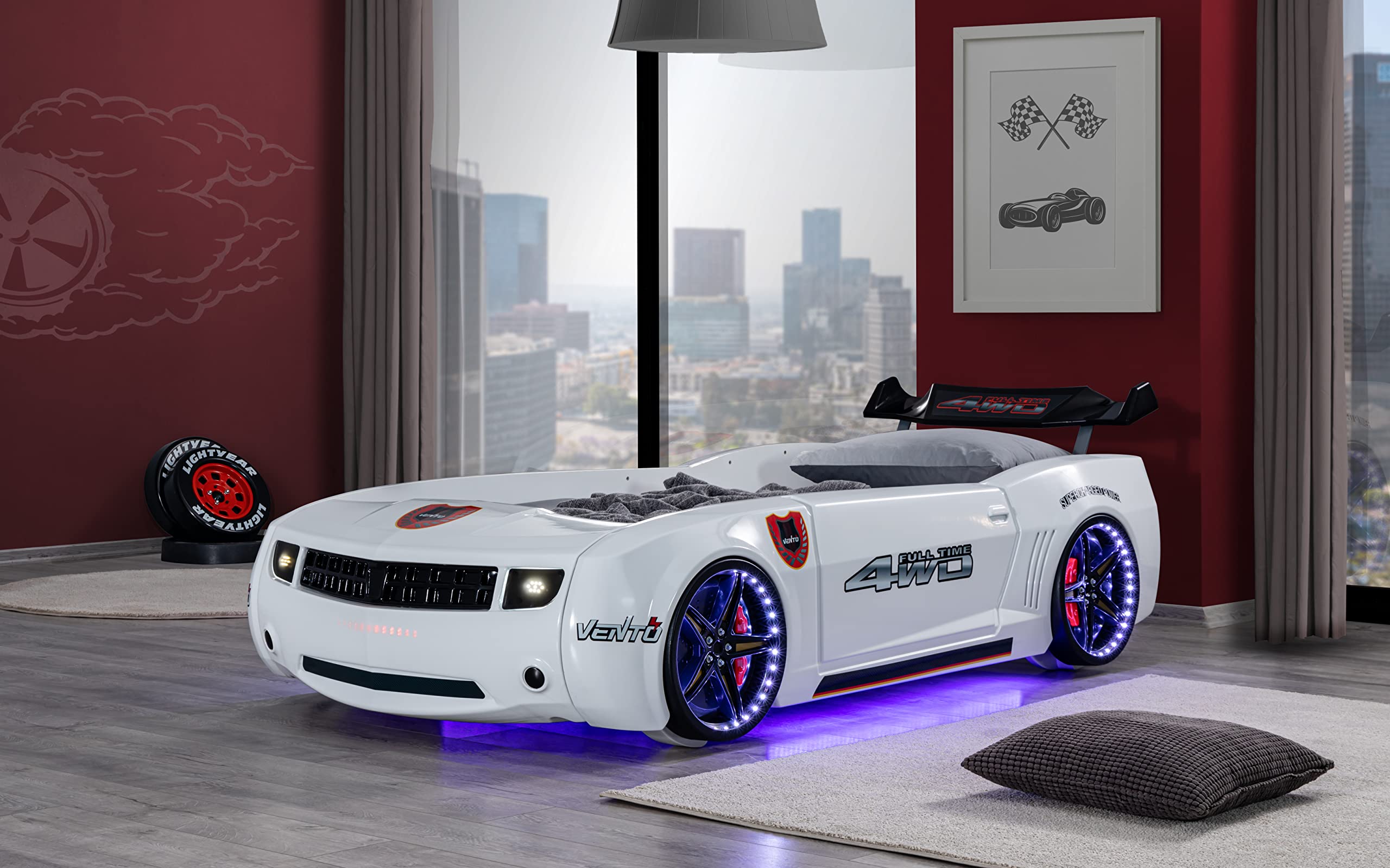 Racing Car Bed for Kids - Kids Car Bed with Led Lights