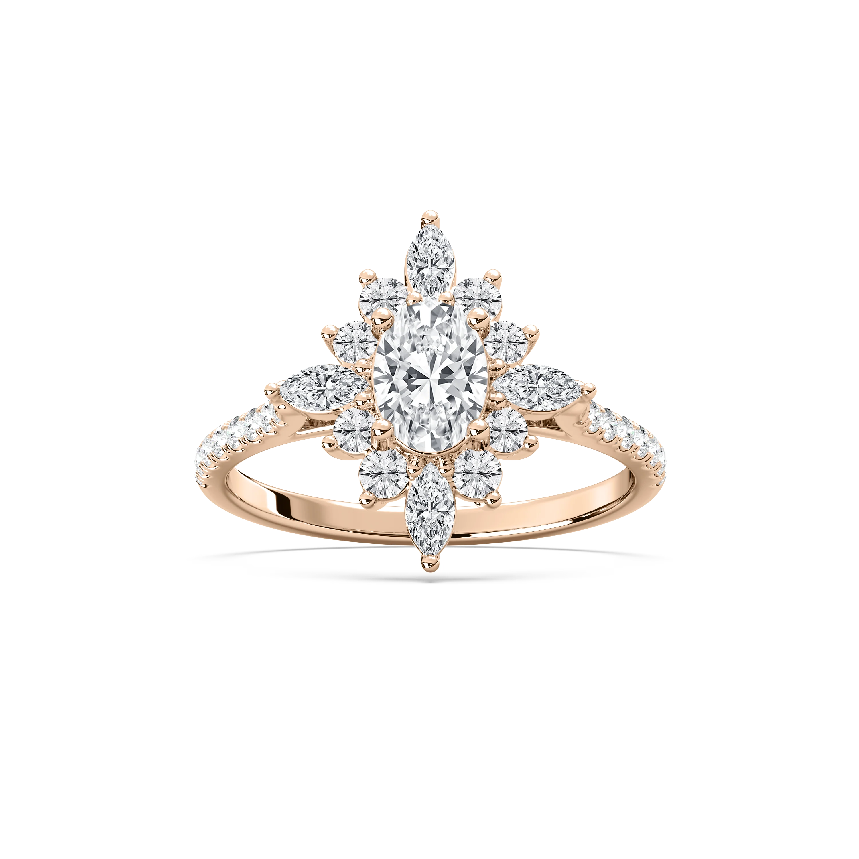 Lillith 1 ¹⁄₄ ctw Oval Lab Grown Diamond Ornate Halo Promise Ring