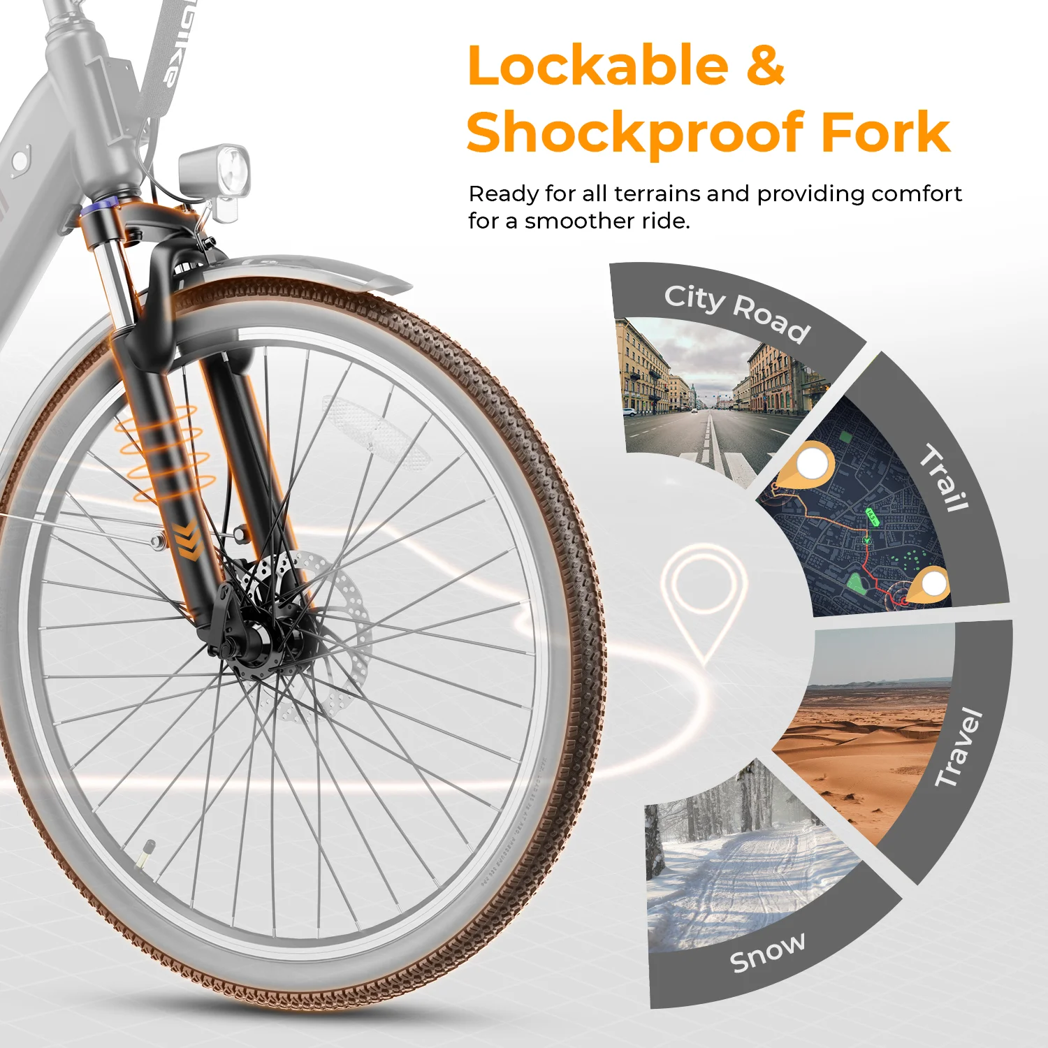 Heybike Cityscape 2.0 26in Electric Bike, 500W, 36V 13Ah