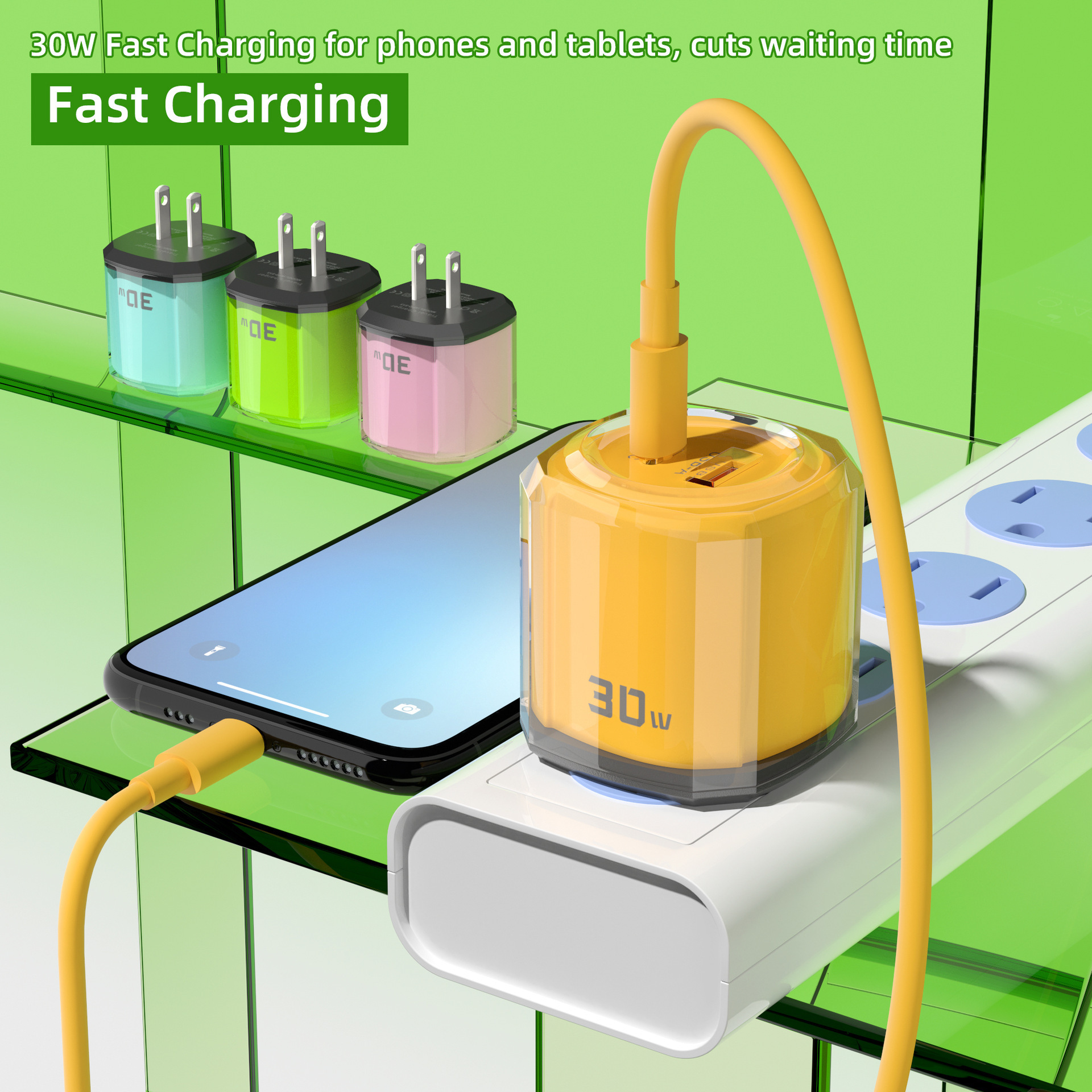 Power Adapter Charging Accessory Fast Charging - back view