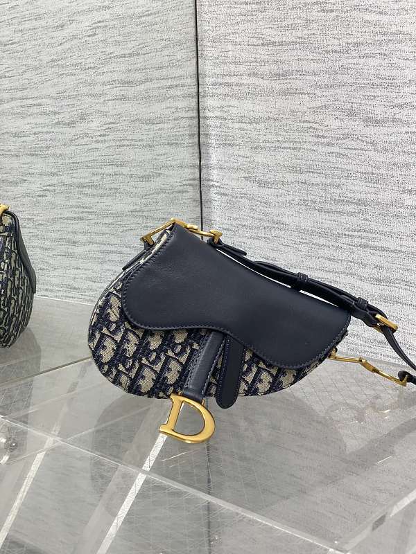 Dior Saddle Bag Small Navy Oblique