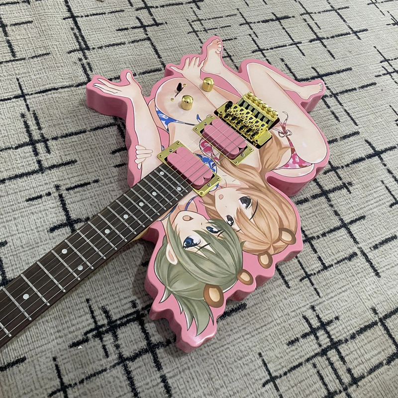 Top Vicers Cartoon Shaped Electric Guitar, 24 Frets 6 Strings Basswood Body