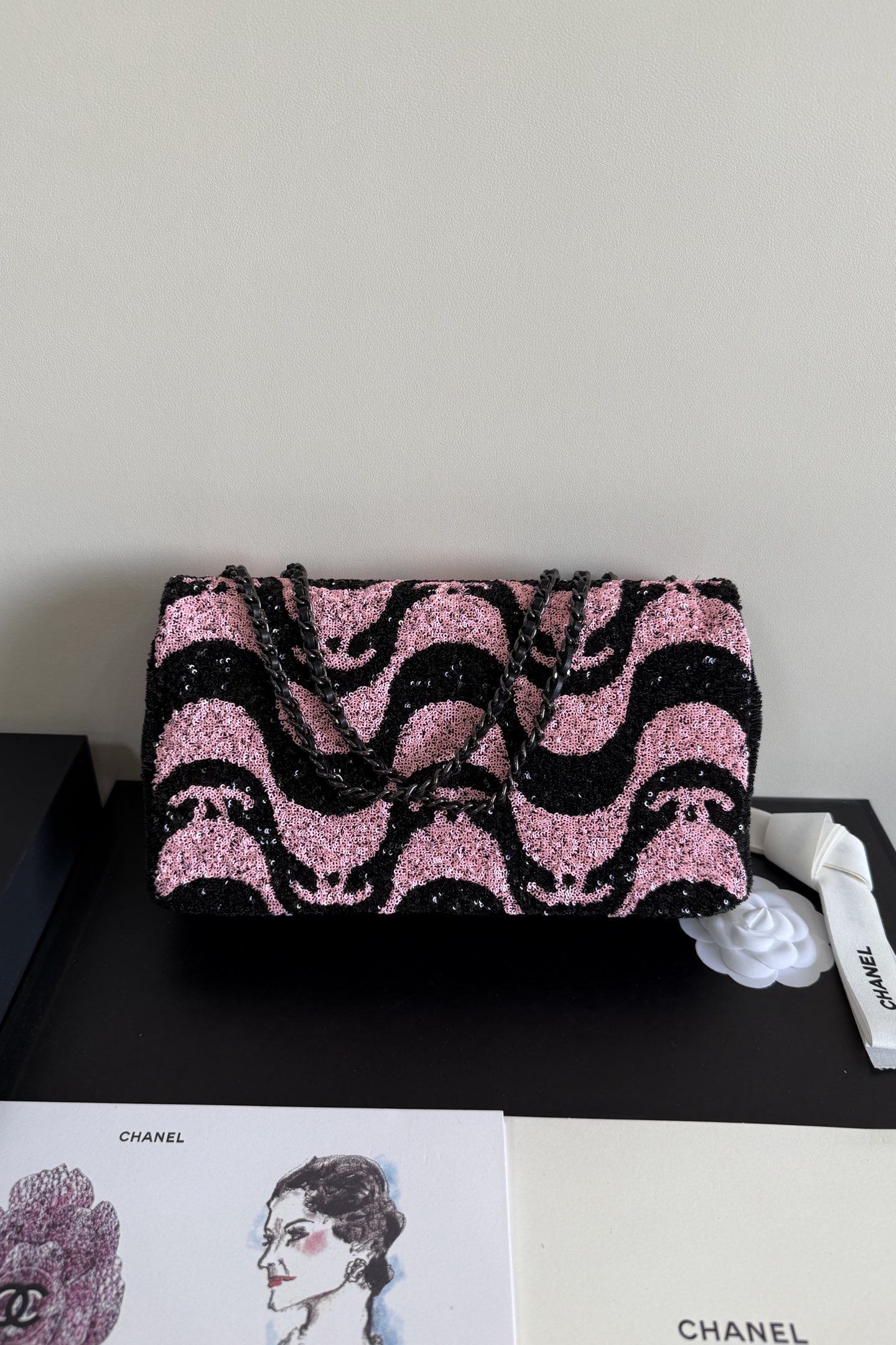 Chanel Flap Bag, Sequins & Ruthenium‑Finish Metal (Top-tier version)