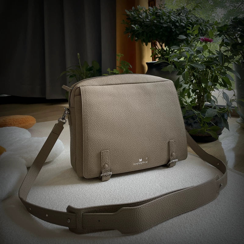 Genuine leather shoulder bag