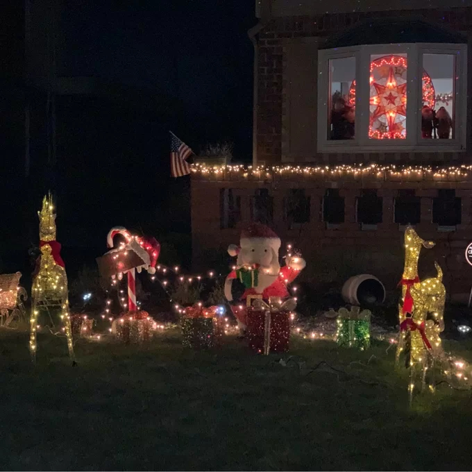 Reindeer Pulling Sleigh Lighted Display