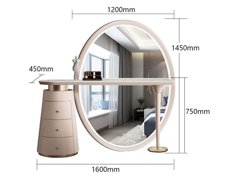 Floor-to-Ceiling Full-Length Mirror Storage Cabinet
