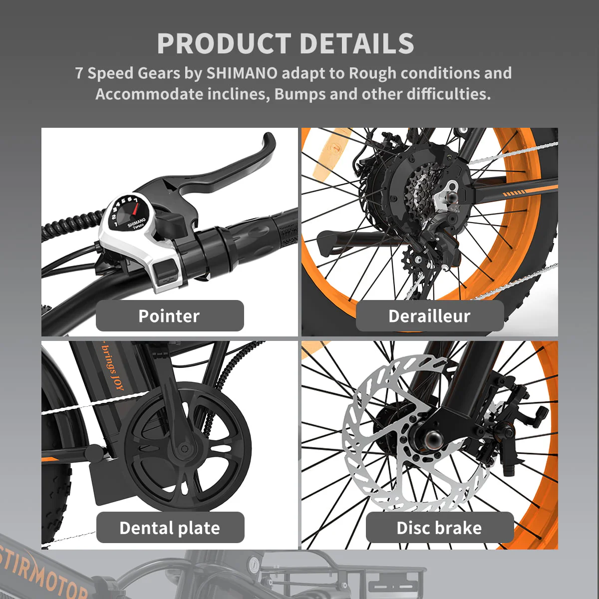 Aostirmotor 20in Folding Fat Tire Electric Bike, 500W, 36V 13Ah, Black