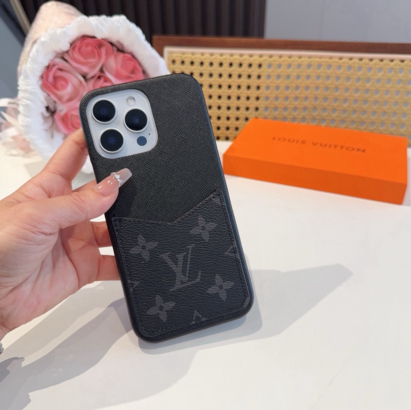 LV Classic Monogram Card Slot Phone Case