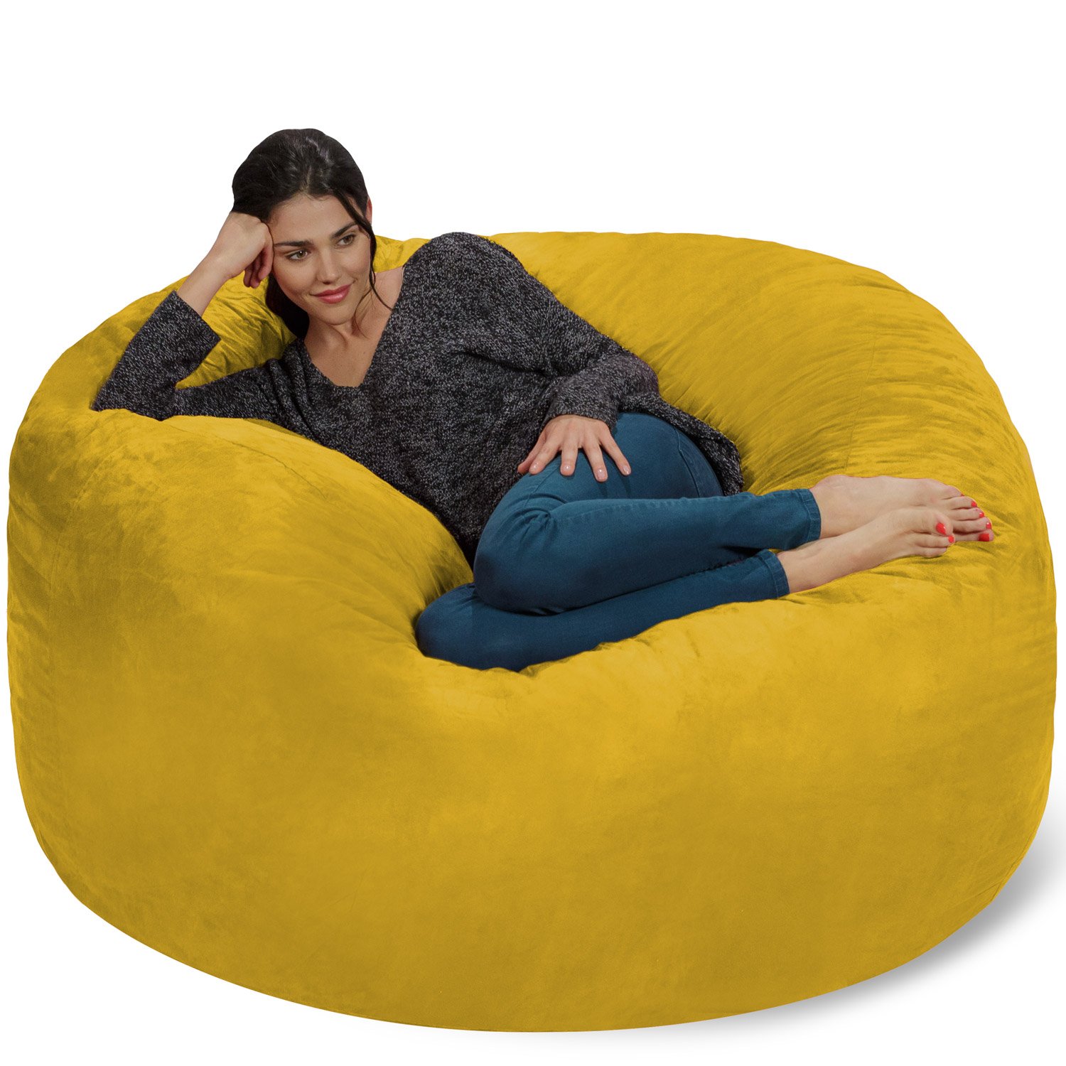 Giant 5' Memory Foam Furniture Bean Bag - Big Sofa with Soft