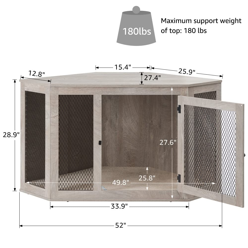 Furniture Corner Dog Crate with Cushion