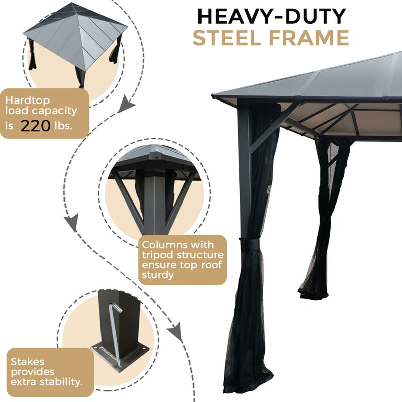 10x10 ft Hardtop Gazebo