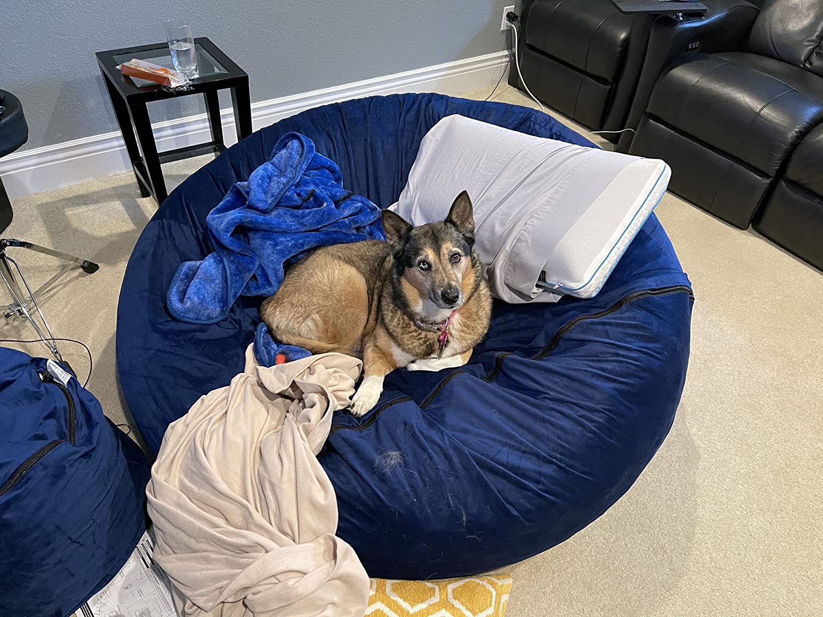 6000 Bean Bag Chair withFootstool: Giant Foam-Filled Furniture