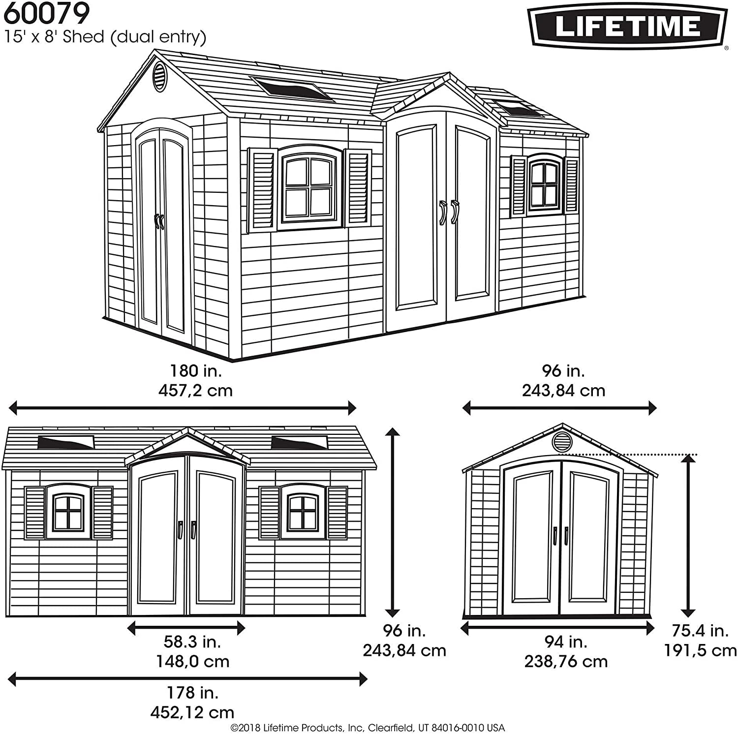 Outdoor Storage Dual Entry Shed