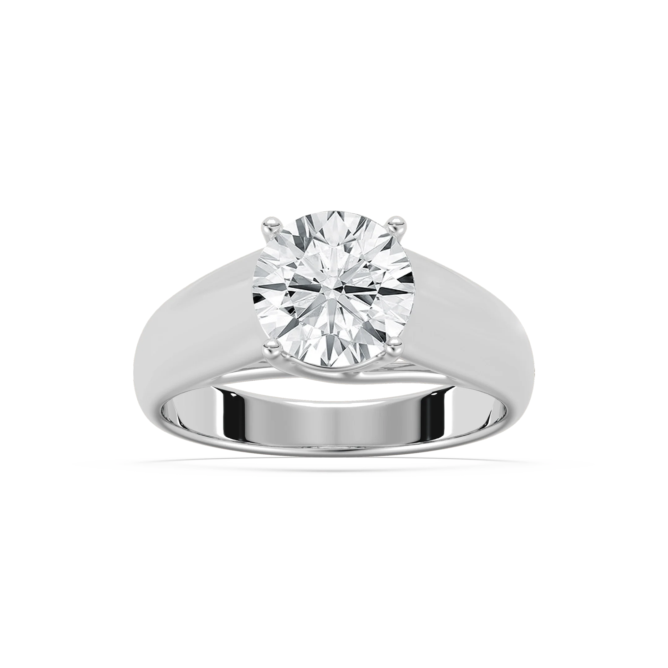 Kelse 2 ctw Round Lab Grown Diamond Luxe Wide Band Trellis Solitaire Engagement Ring