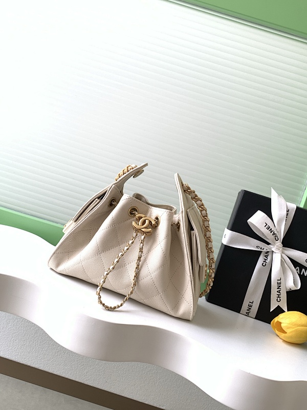 Chanel Drawstring Hobo Bag Beige