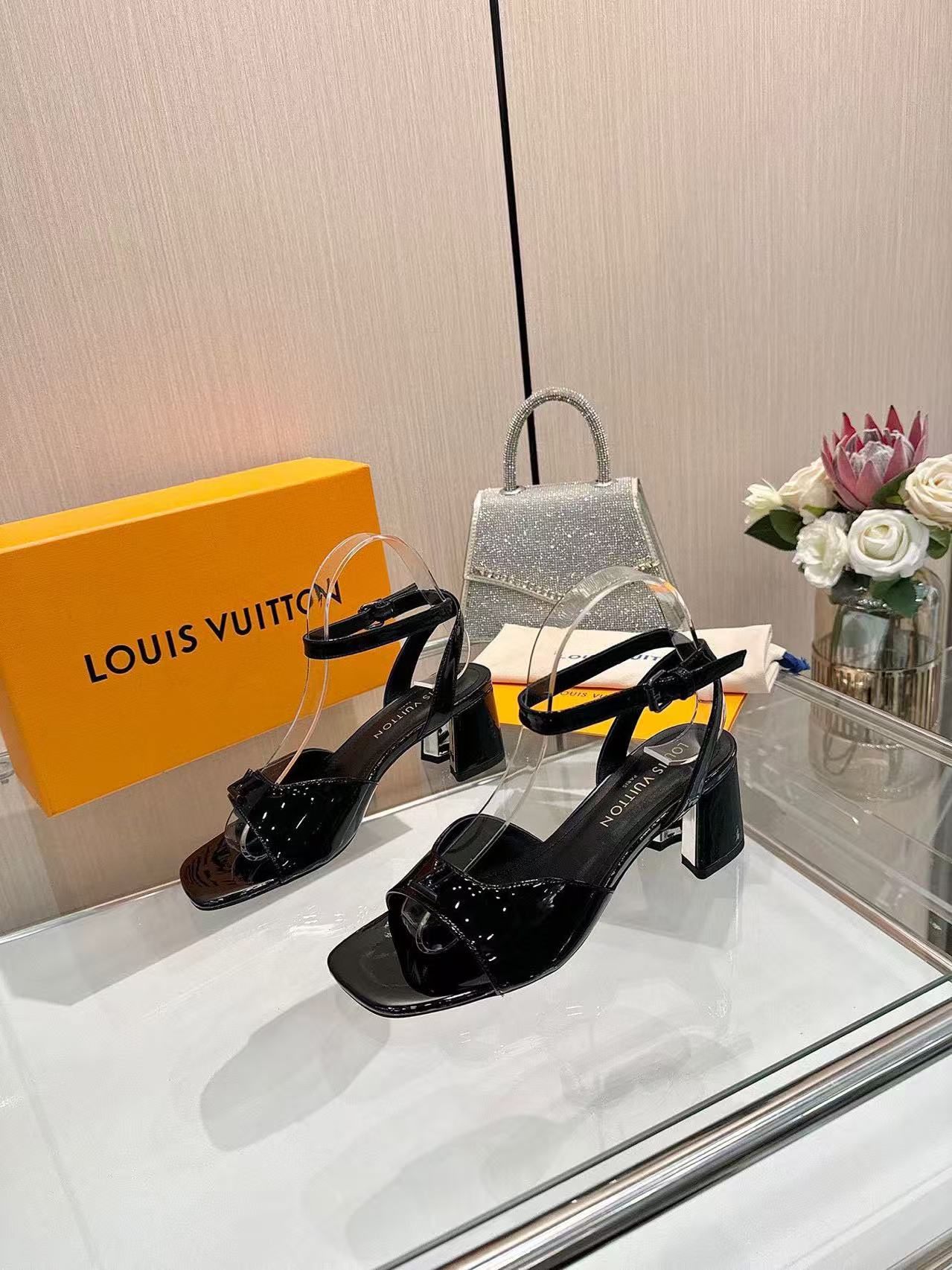LV patent leather high heels