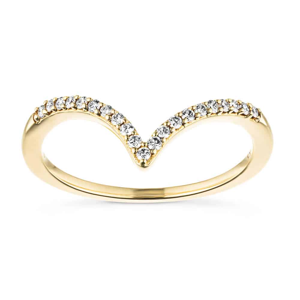 Lyla 1/6 ctw Round Lab Grown Diamond Chevron Curved Band