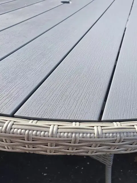 9 seater luxury set of garden furniture in grey rattan