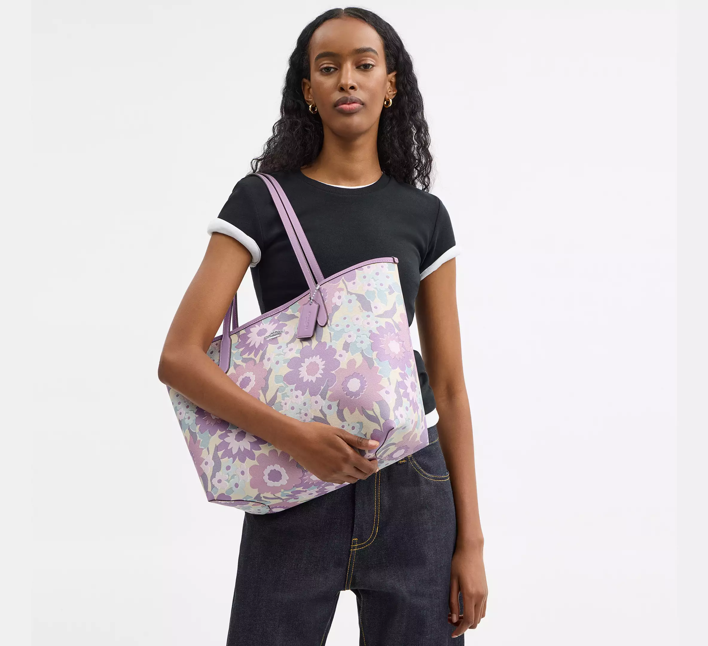 City Tote Bag With Floral Print