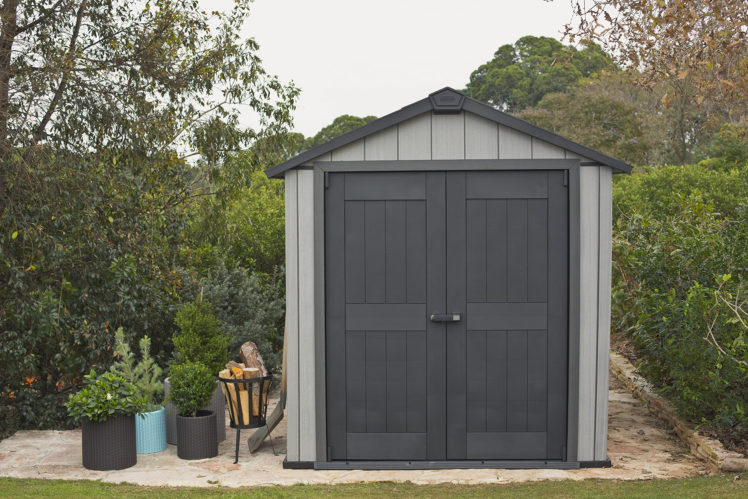 Oakland Plastic Garden Storage Shed, Grey