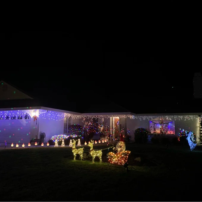 Santa with 2 Deer Sleigh Christmas Decoration Lighted Display