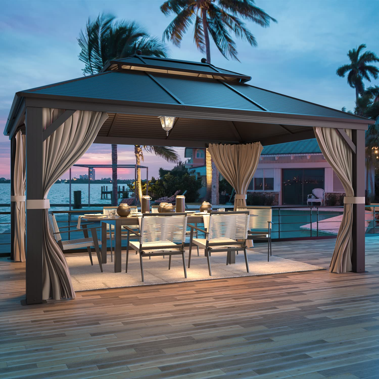 Hardtop Gazebo Galvanized Steel Gazebo Canopy for Garden