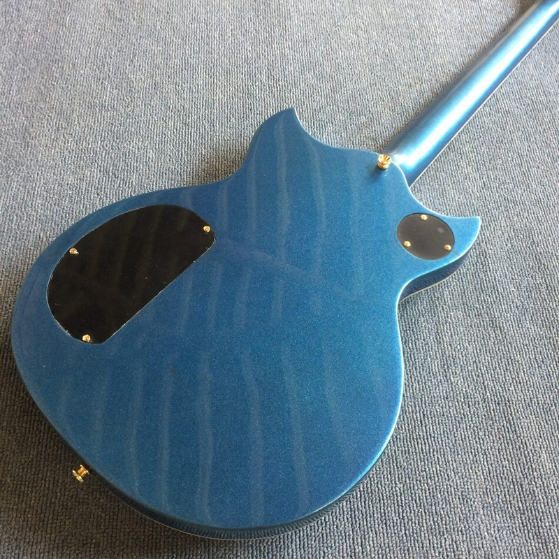 Electric Guitar Solid Mahogany Rosewood Fingerboard Metallic Blue