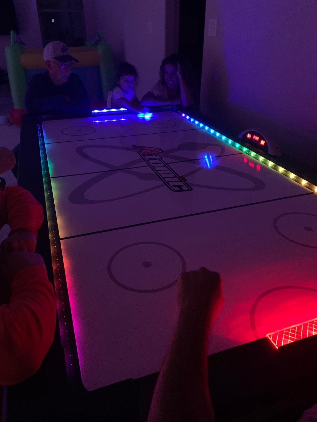 7.5 ft LED Light UP Arcade Air Powered Hockey Tables - Includes