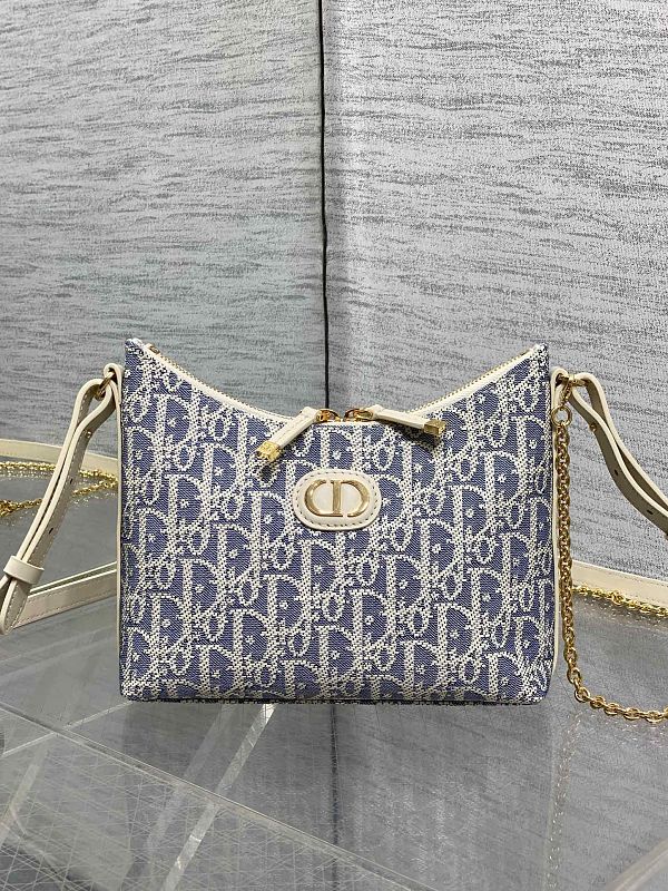 Dior Caro Shoulder Bag White Oblique