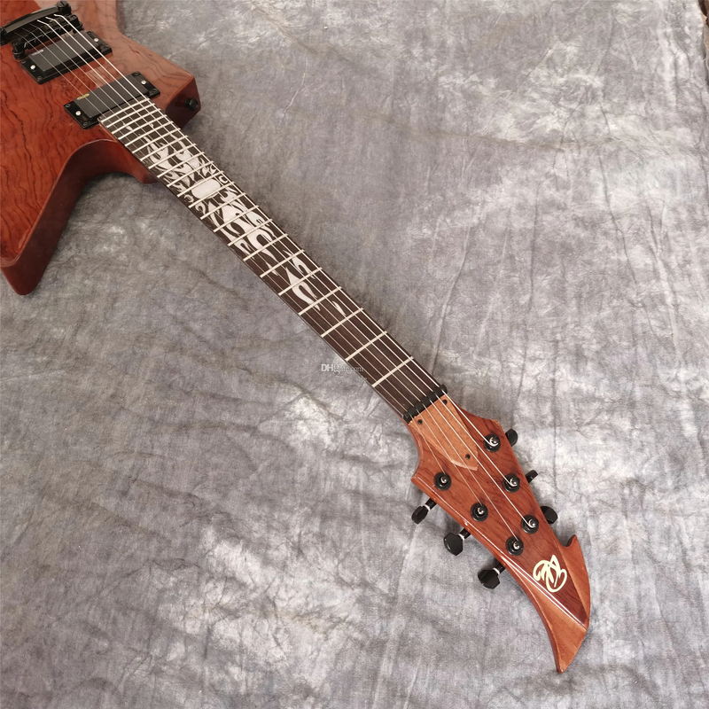 Rare Metallic James Hetfield Kenneth Lawrence Bubinga Top Brown Electric Guitar