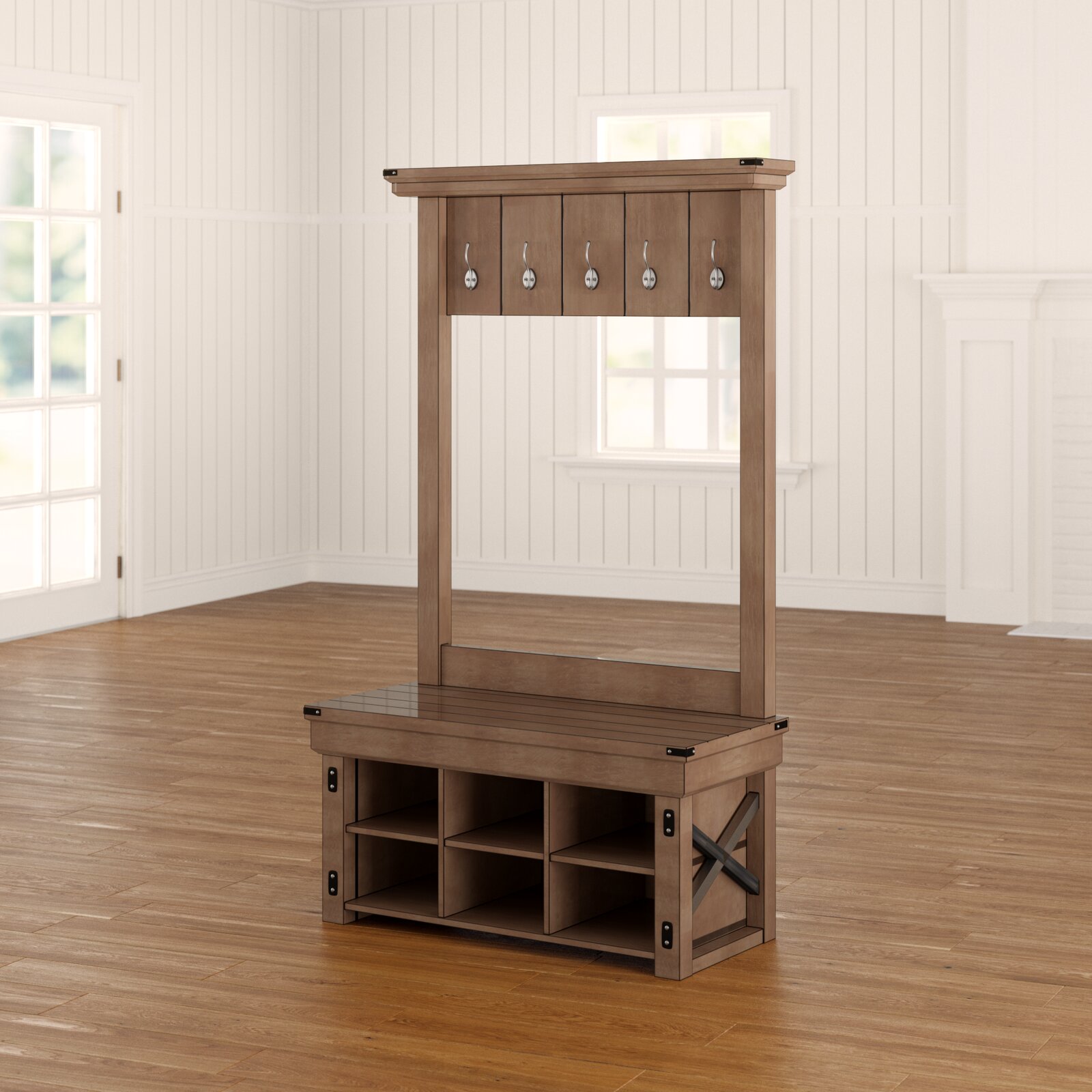 Lauver 40'' Wide Hall Tree with Shoe Storage