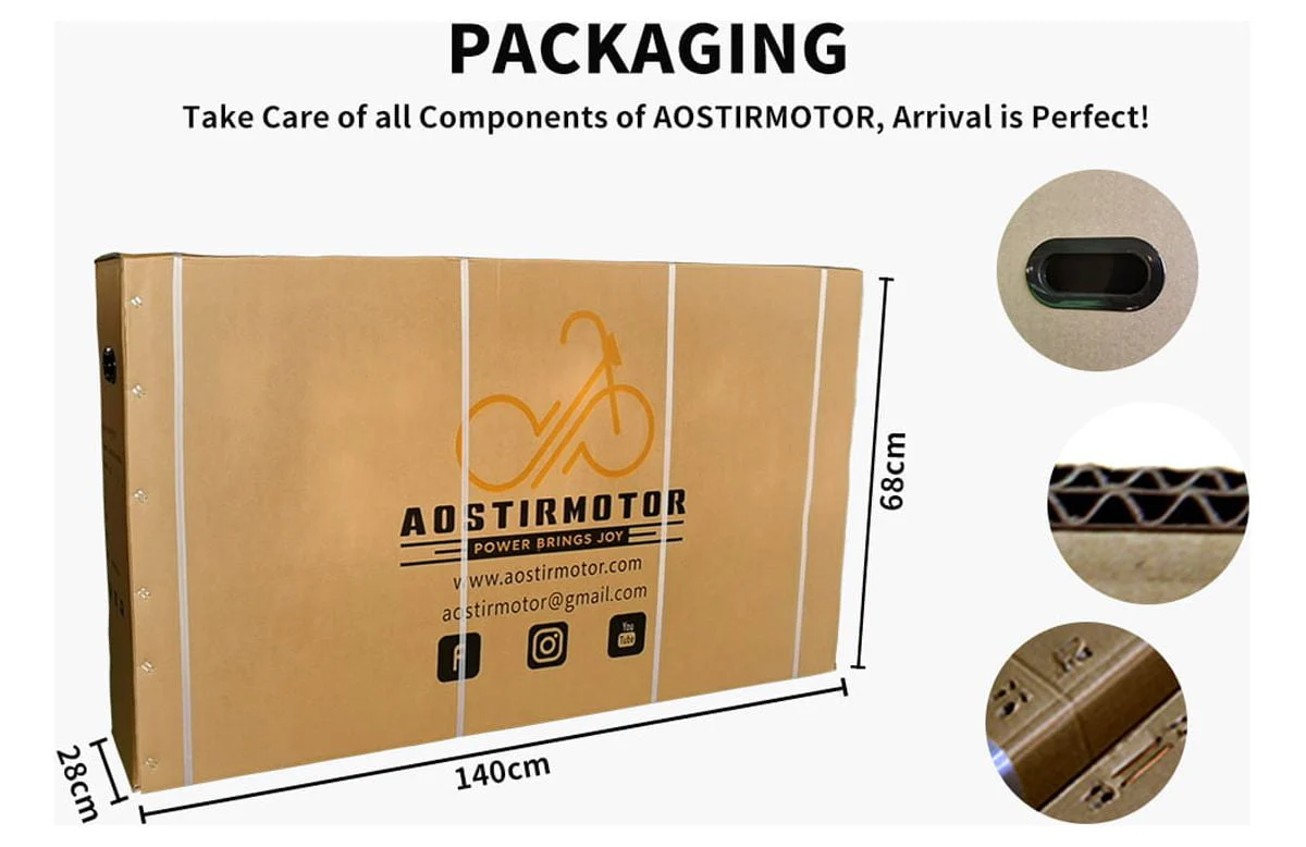 Aostirmotor 20in Folding Fat Tire Electric Bike, 500W, 36V 13Ah
