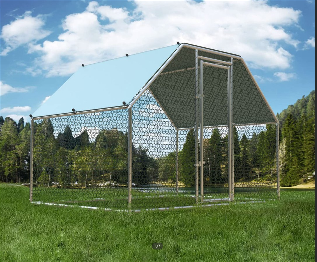 Large Metal Chicken Coop Run Walk-in Poultry Cage Chicken Runs