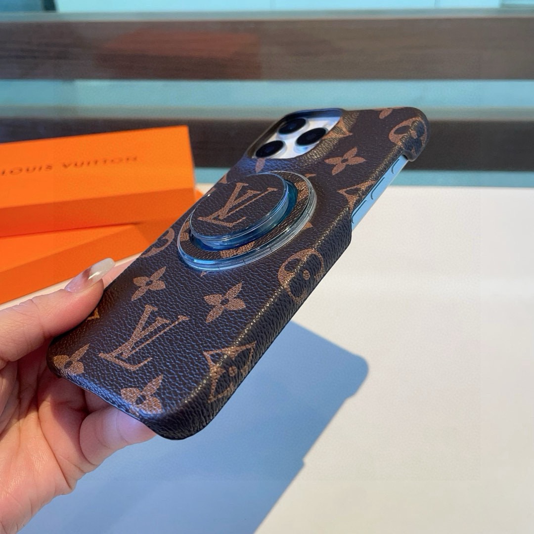 LV Classic Monogram Phone Case with Strong Magnetic & Logo Stand