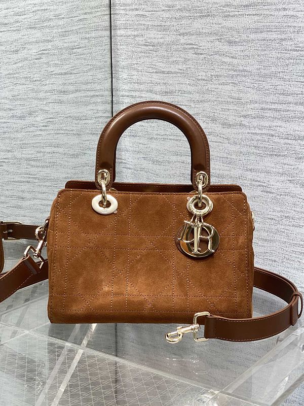 Lady Dior Handbag Small Caramel Leather