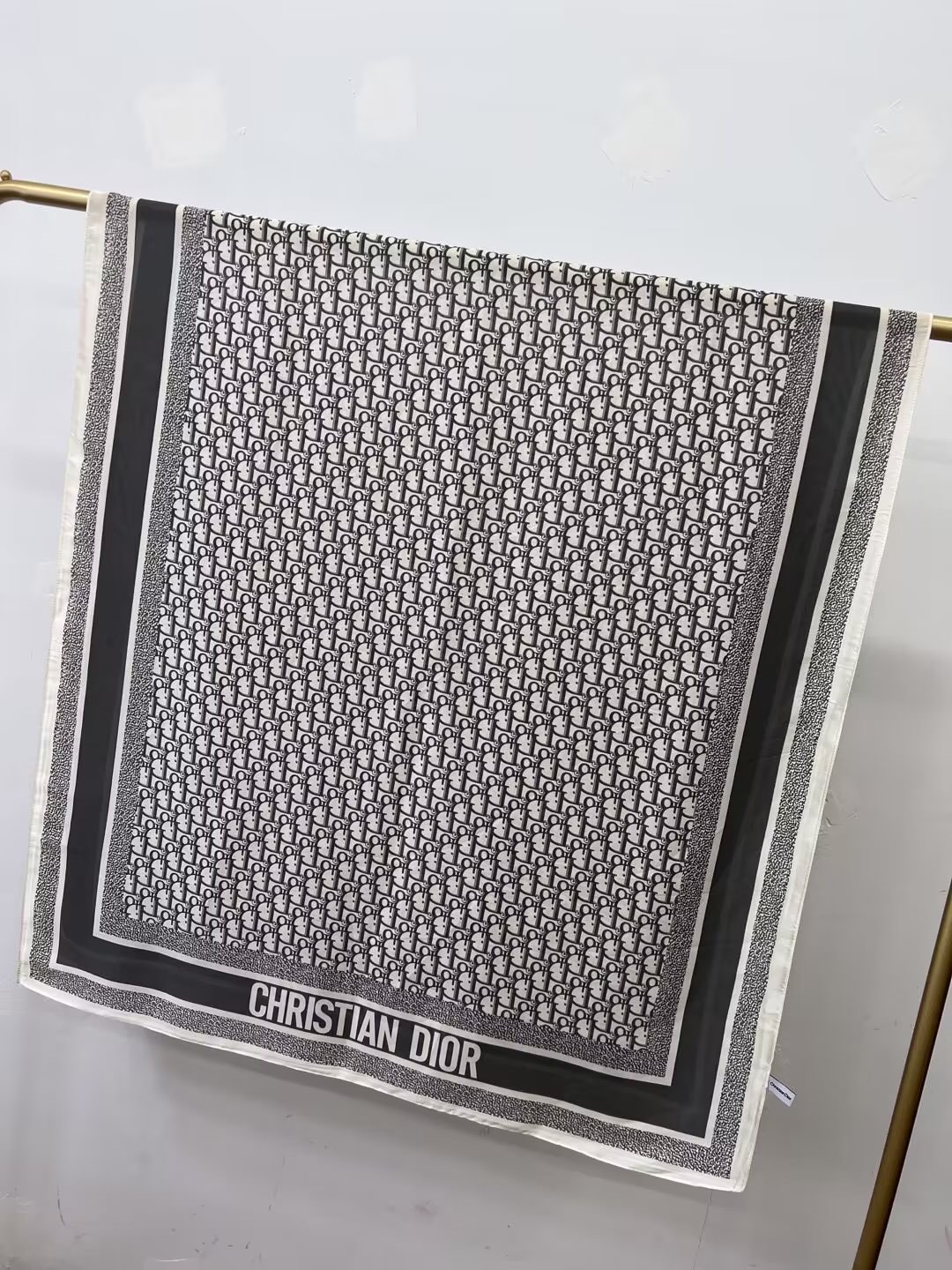Dior Oblique Scarf Black and Blue 90 x 180 cm product images