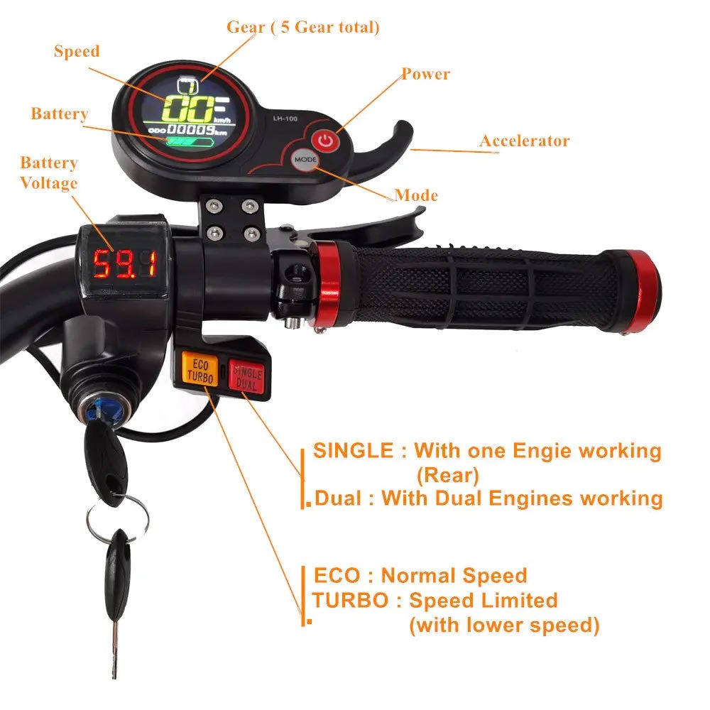 90-150KMFLJ Upgraded Version 13 Inch Wheels 60V 6000W E Scooter