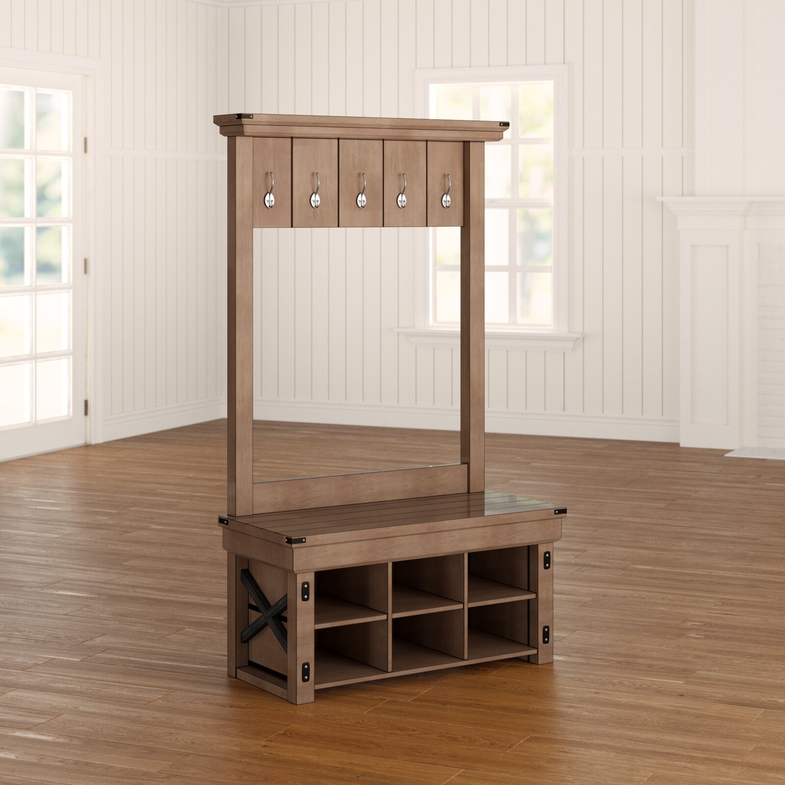 Lauver 40'' Wide Hall Tree with Shoe Storage