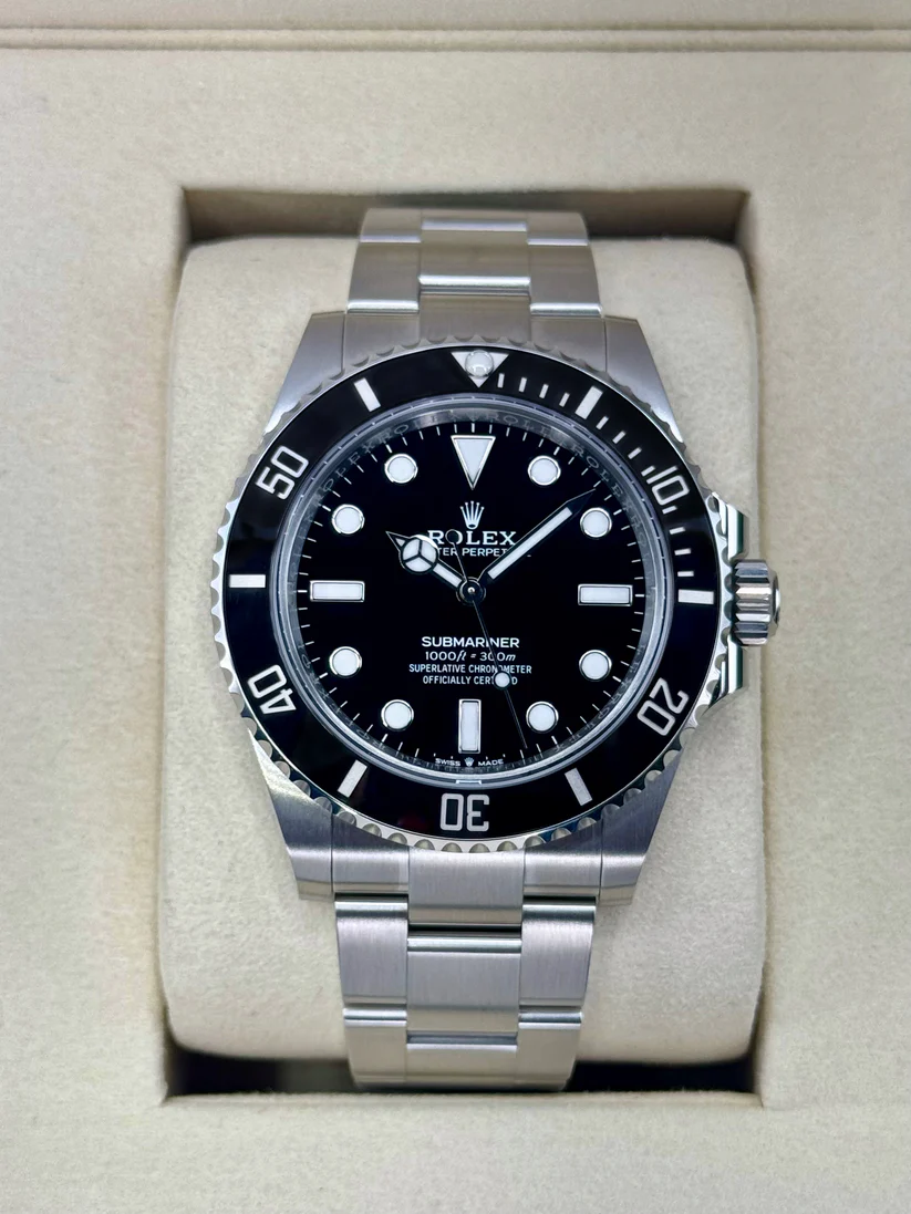 【Super Clone】Rolex Submariner 41mm No Date Stainless Steel Black Dial Black Bezel - 124060