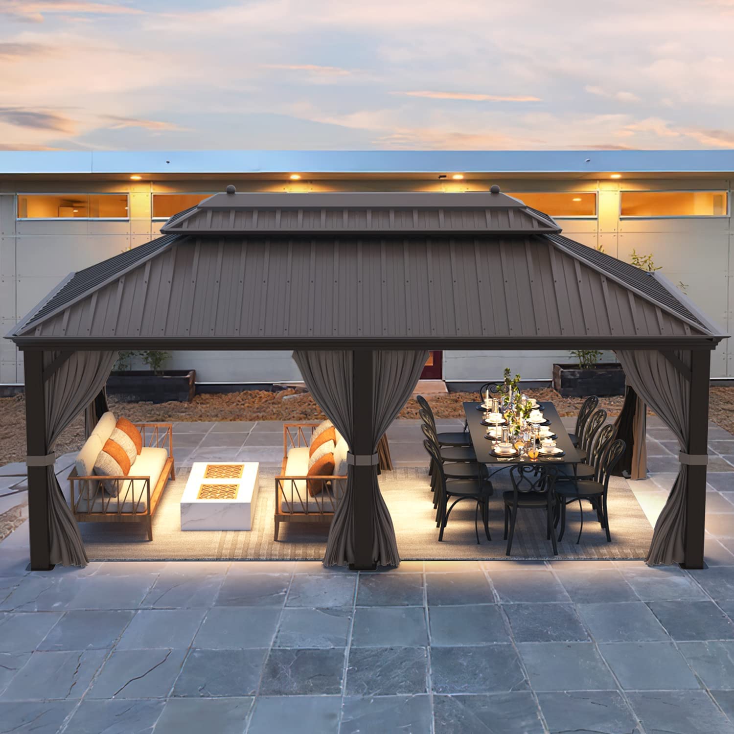 Hardtop Gazebo Galvanized Steel Gazebo Canopy for Garden