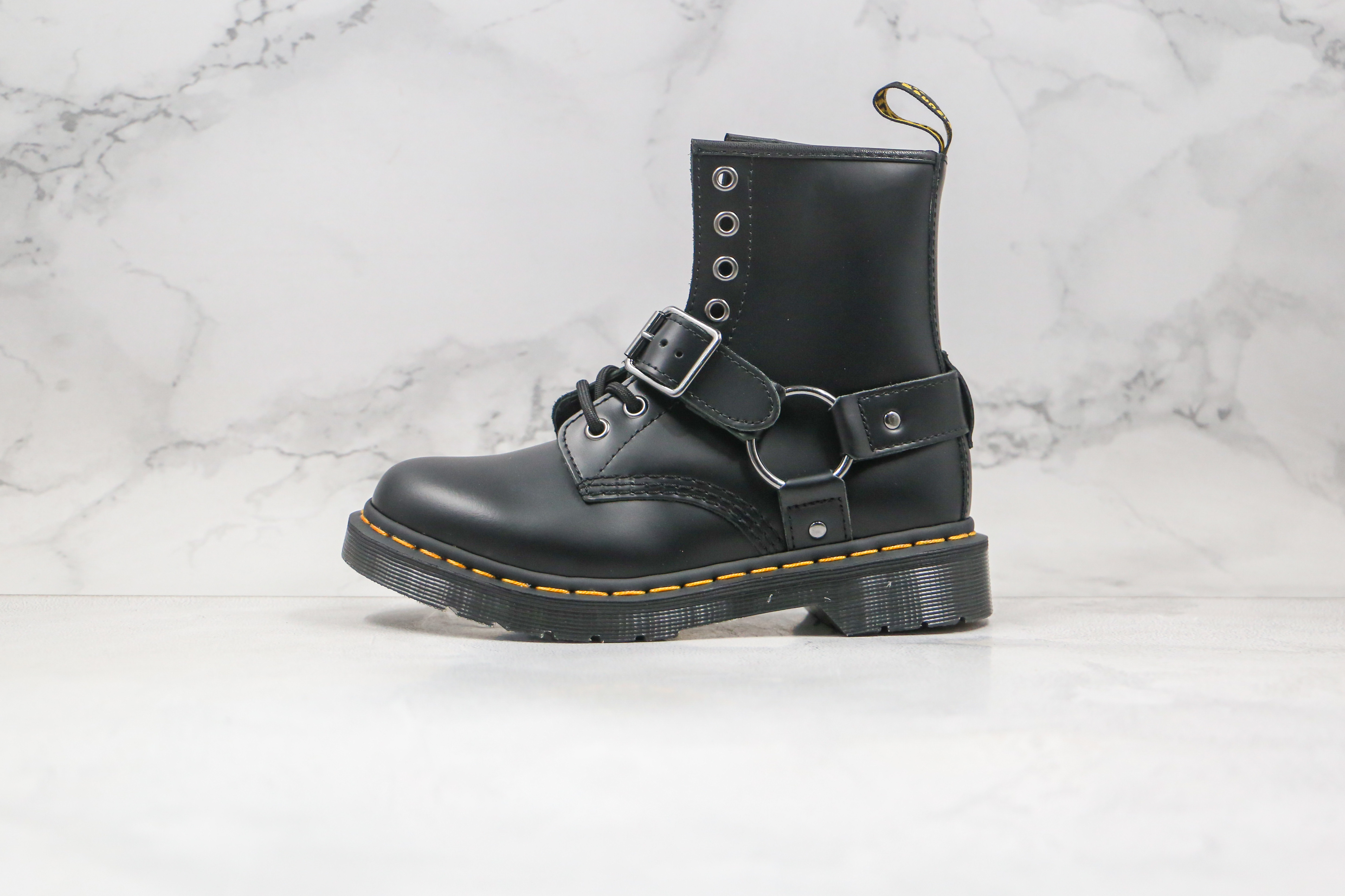 Dr. Martens 1460 Black Buckle 8-Eye Boots