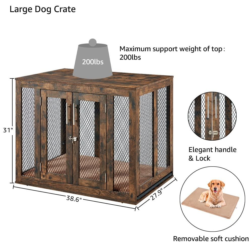 Dog Crate with Cushion & Tray