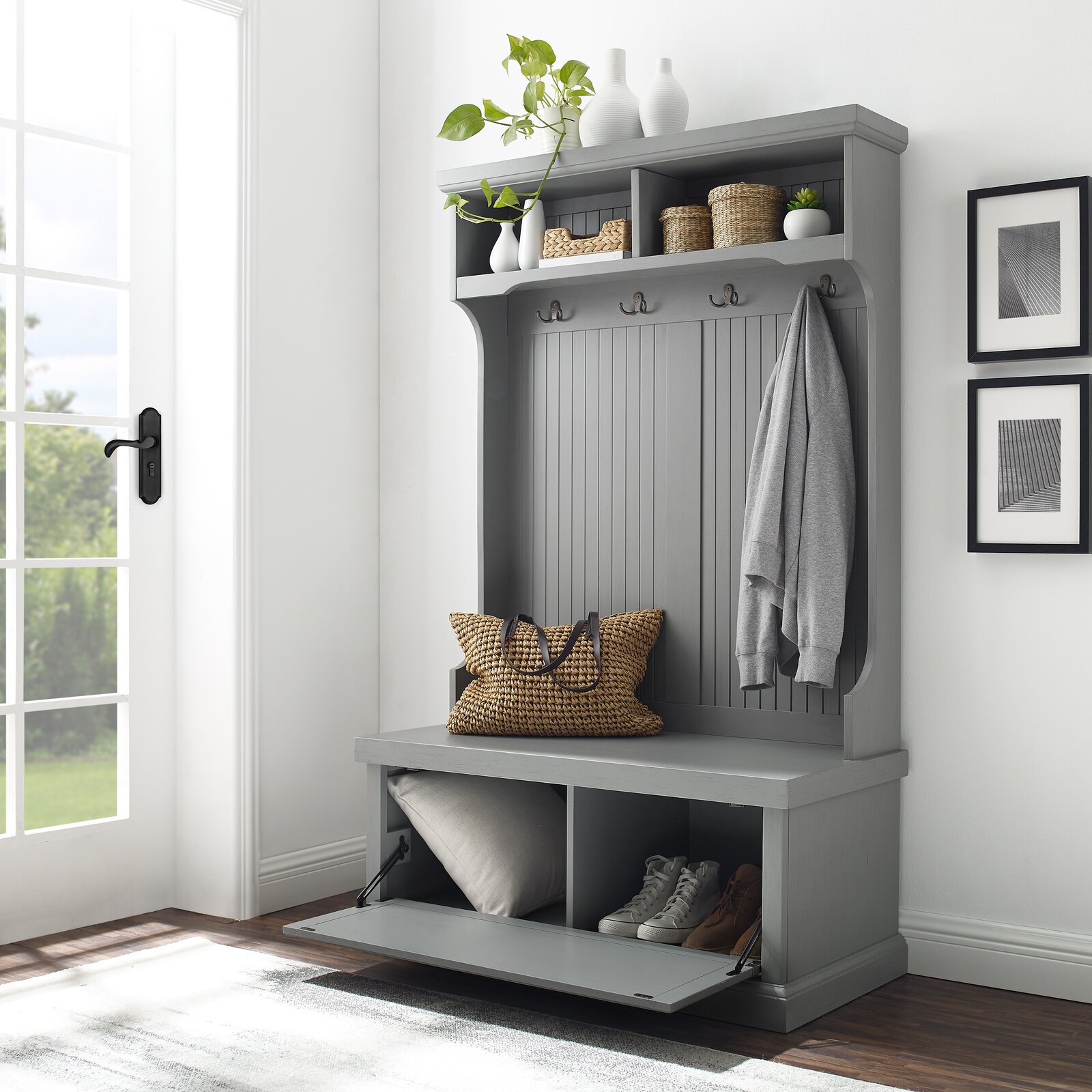 Carmel 40'' Wide Hall Tree with Bench and Shoe Storage