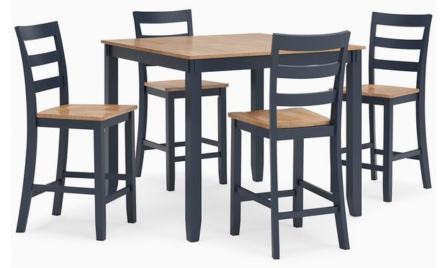 Gesthaven Counter Height Dining Table and 4 Bar Stools