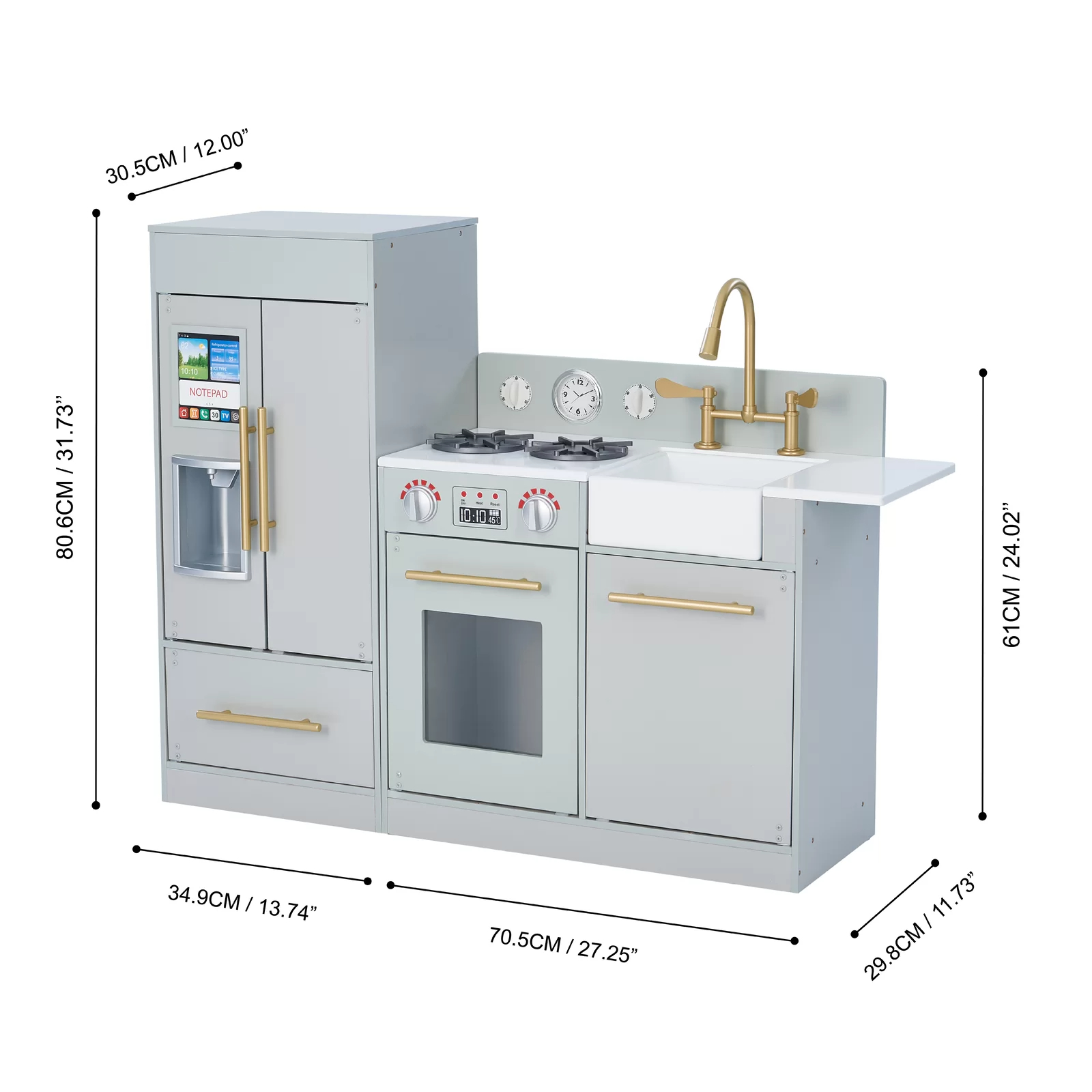 Play Kitchen Toddler Pretend 2 pcs Play Set with Accessories &