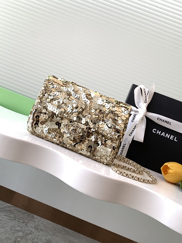 Chanel Crystal Chain Bag Gold