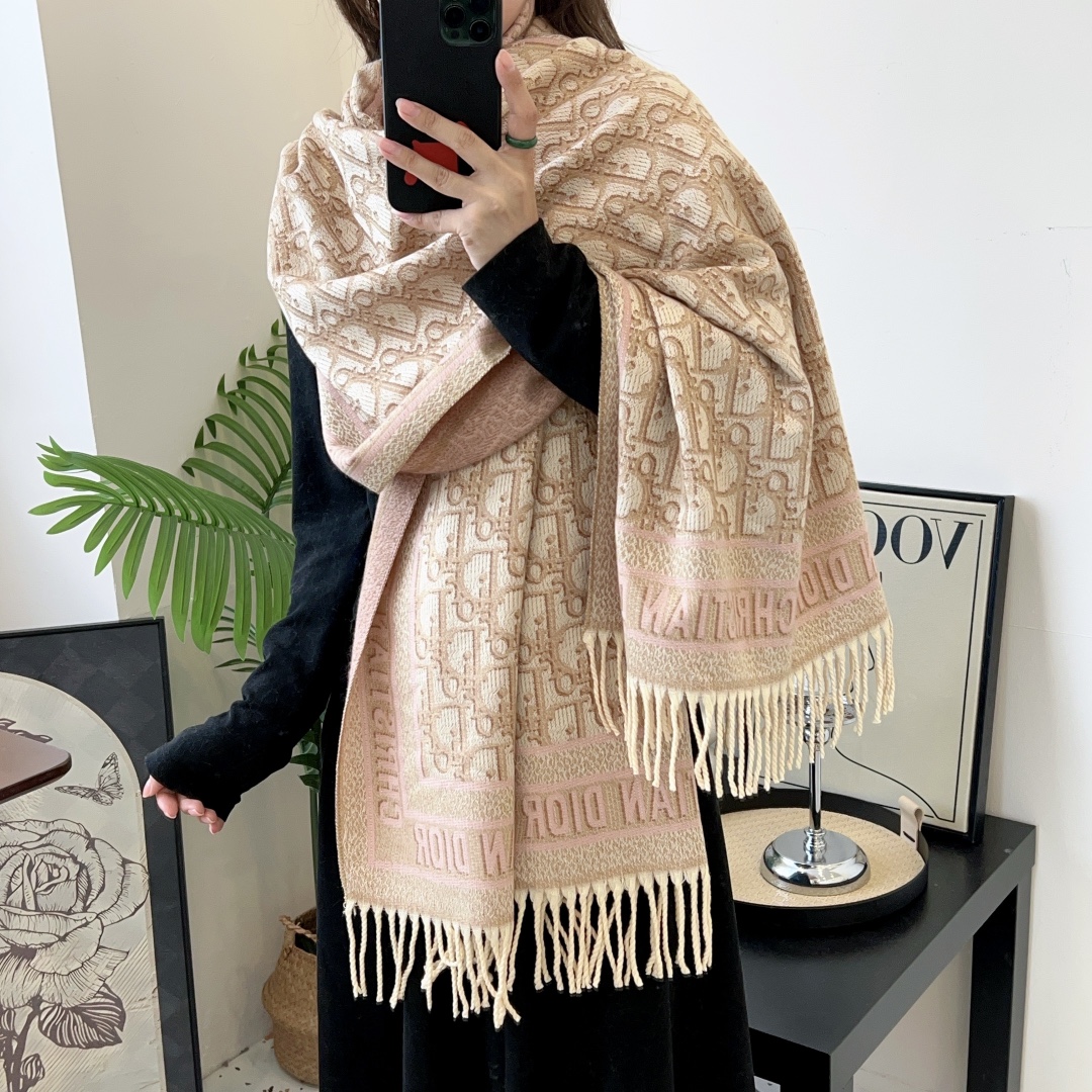 Dior Oblique Shawl Ivory and Beige product images
